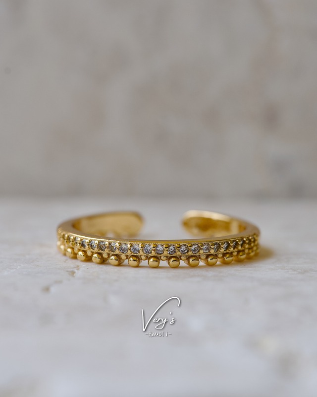 Zirconia Double Grain Ring【Very's Jewelry】