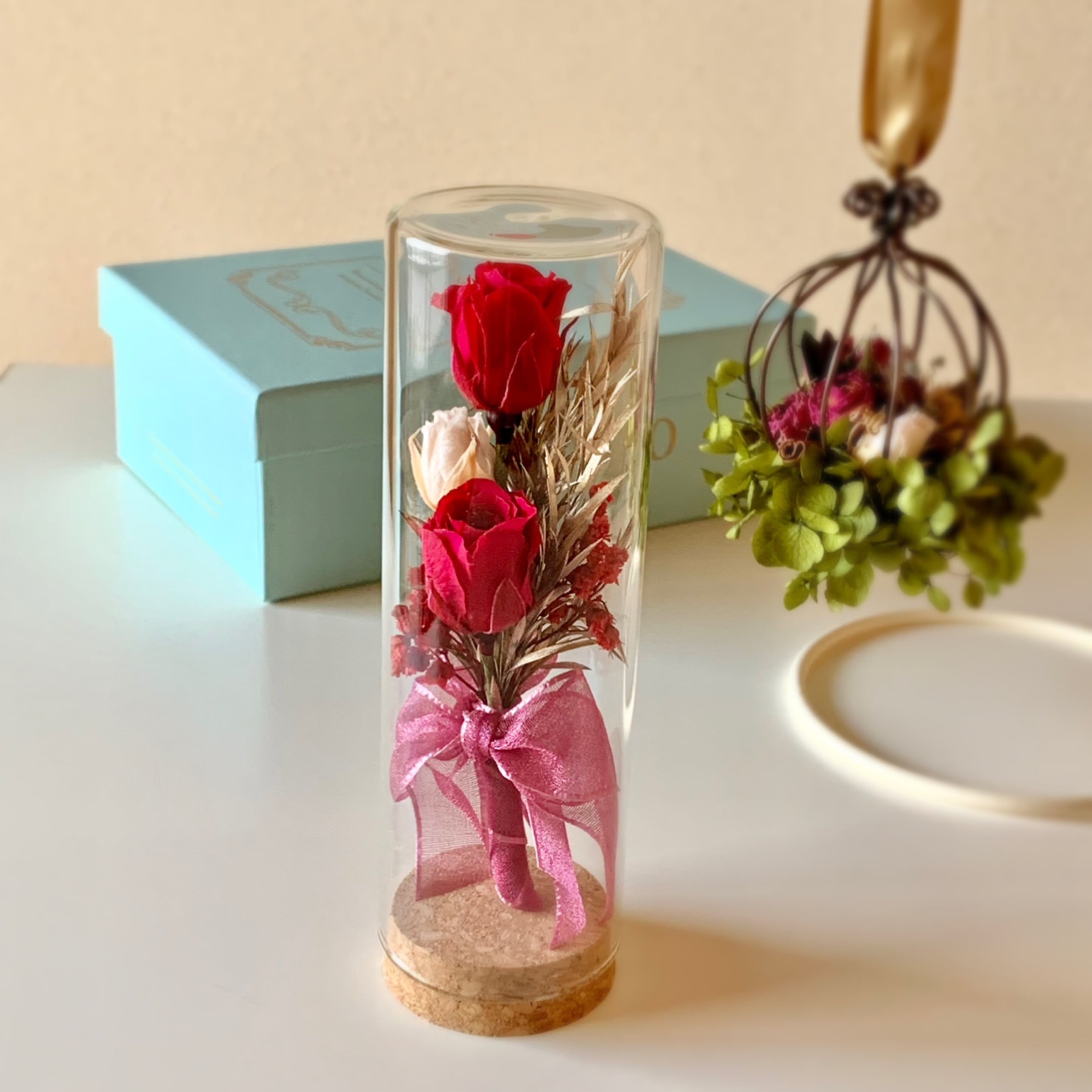 Saleレッド&ブルーバラ2点セット♪*¨…♫ ボトルフラワー bb206eda66559d5c31b77b1c40d8df