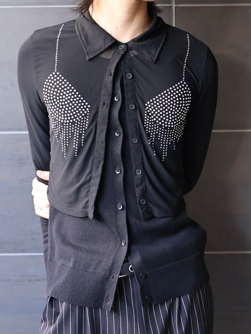 sheer bra design shirt