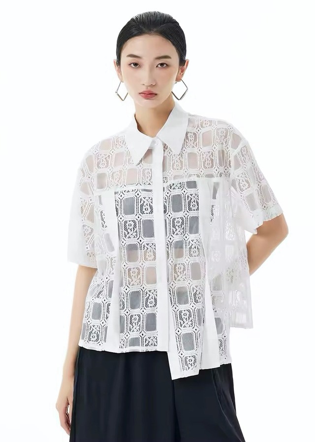 race assymetry blouse