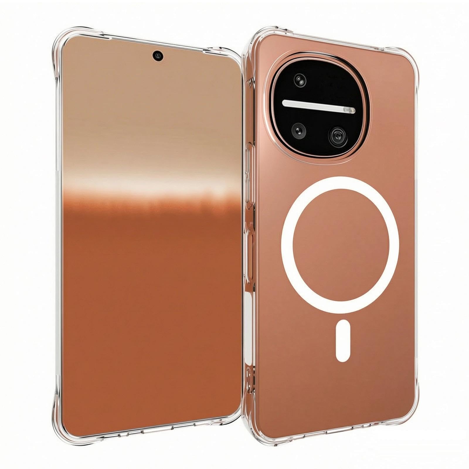 AQUOS R11 用 ケース TPU 透明 耐衝撃 マグネット 抗黄変 四隅エアクッション レンズ保護 全面保護 (クリア)