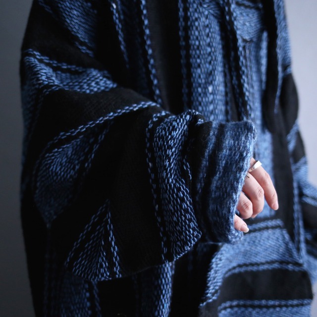 "black×blue" super over size mexican parka