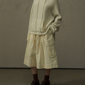 Drawstring Wide Half-length Pants T4045