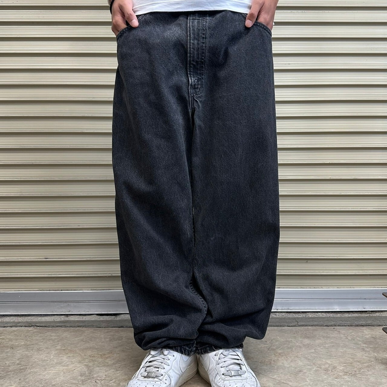 W40 Levi's リーバイス550 ブラックデニム バギーパンツ ワイド 黒