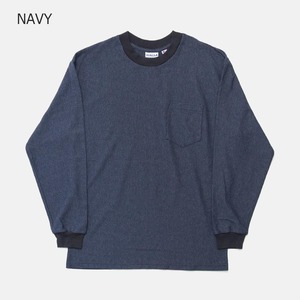 【WALLA WALLA SPORT ワラワラスポーツ】US MADE JACQUARD BORDER L/S POCKET Tee ユーエス メイド ジャカード ボーダーロングスリーブ ポケット ティー
