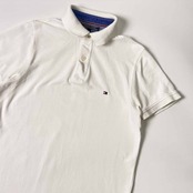 TOMMY HILFIGER トミー ヒルフィガー Slim Fit 半袖 ポロシャツ S/ホワイト メンズ