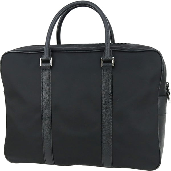 Used PRADA プラダ ブリーフケース リナイロン サフィアーノレザー