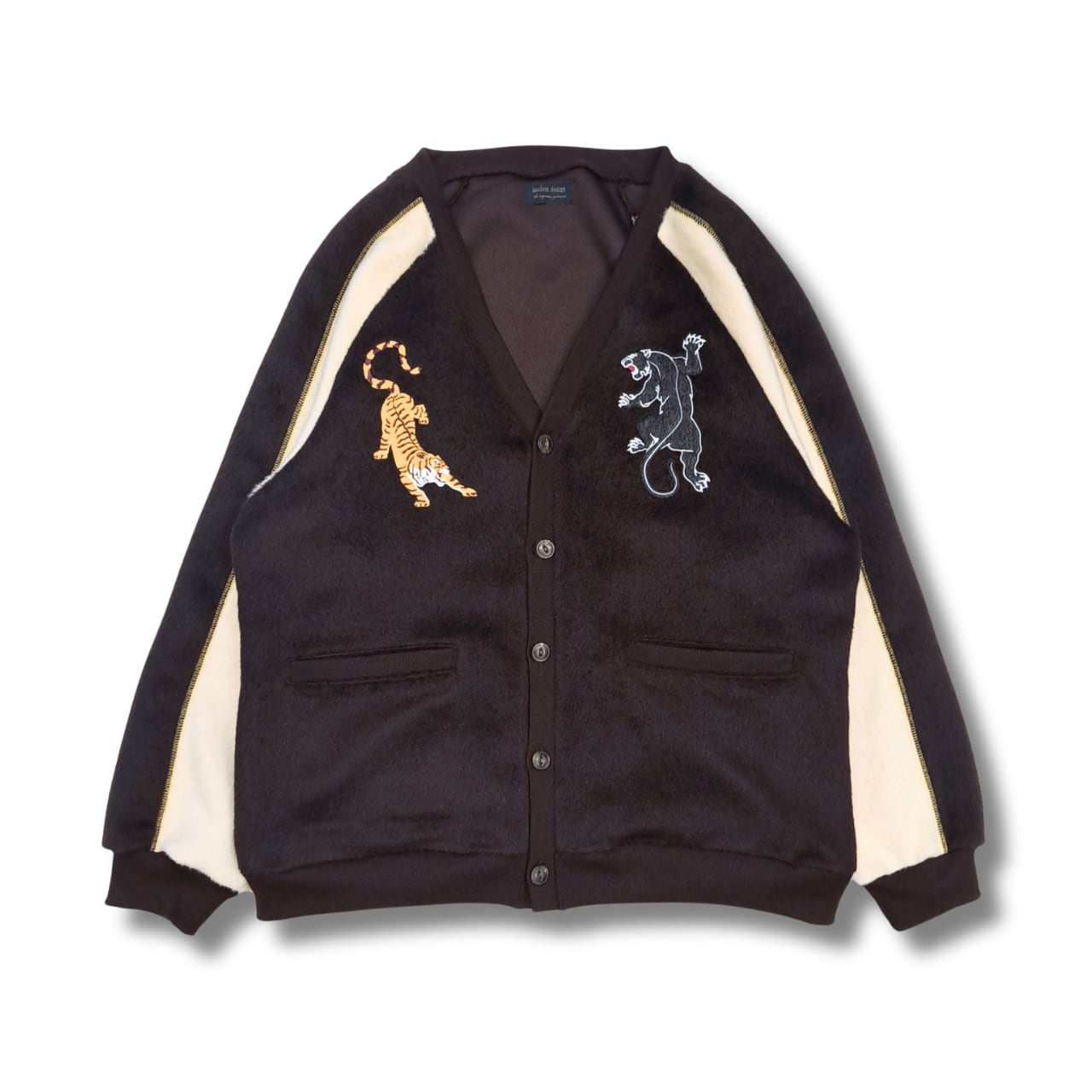 MODEM DESIGN - souvenir shaggy cardigan (brown)