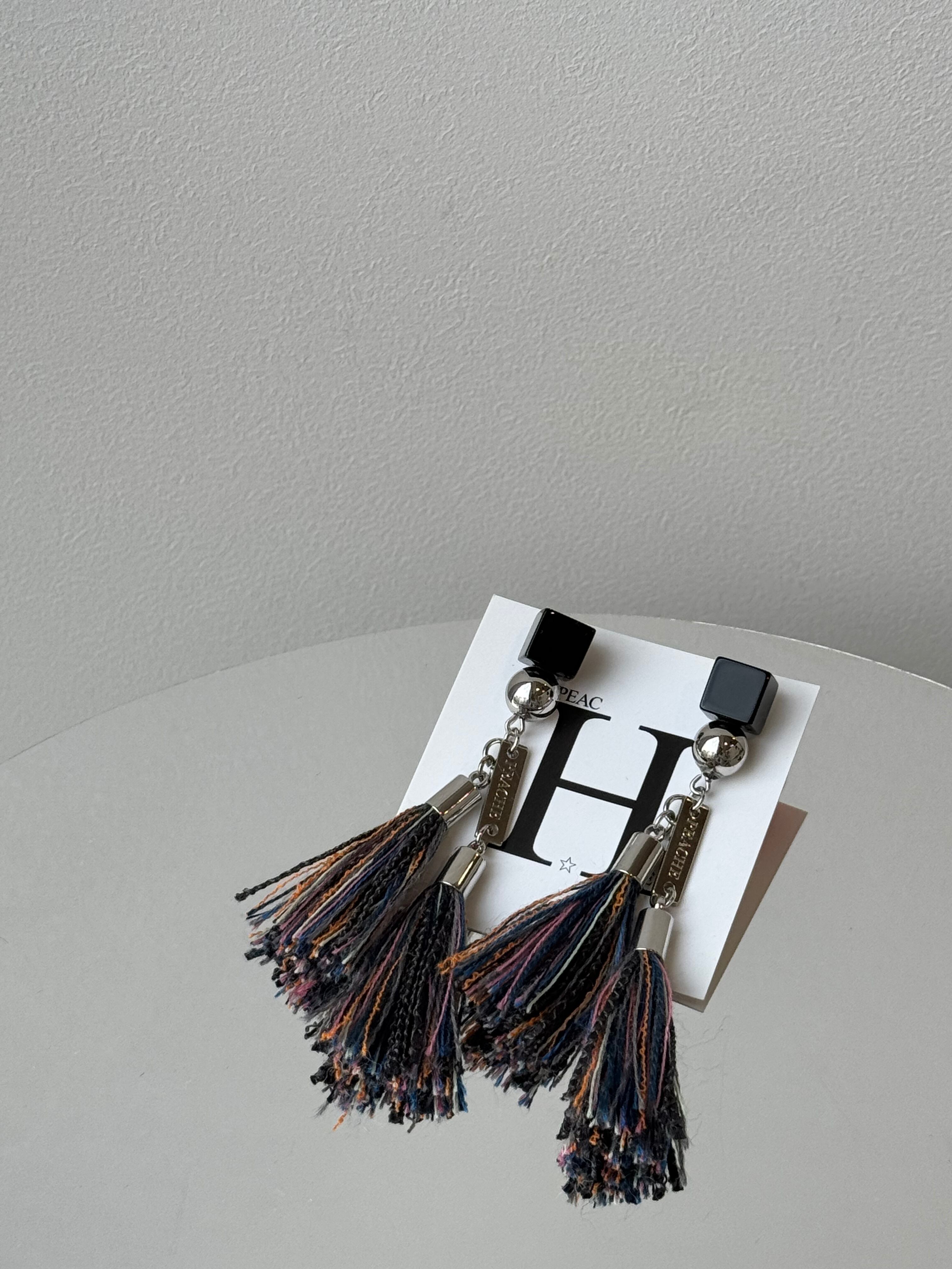 multi color double tassel silver