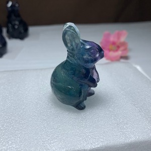 送料込み☆9.フローライトうさぎ・インテリア