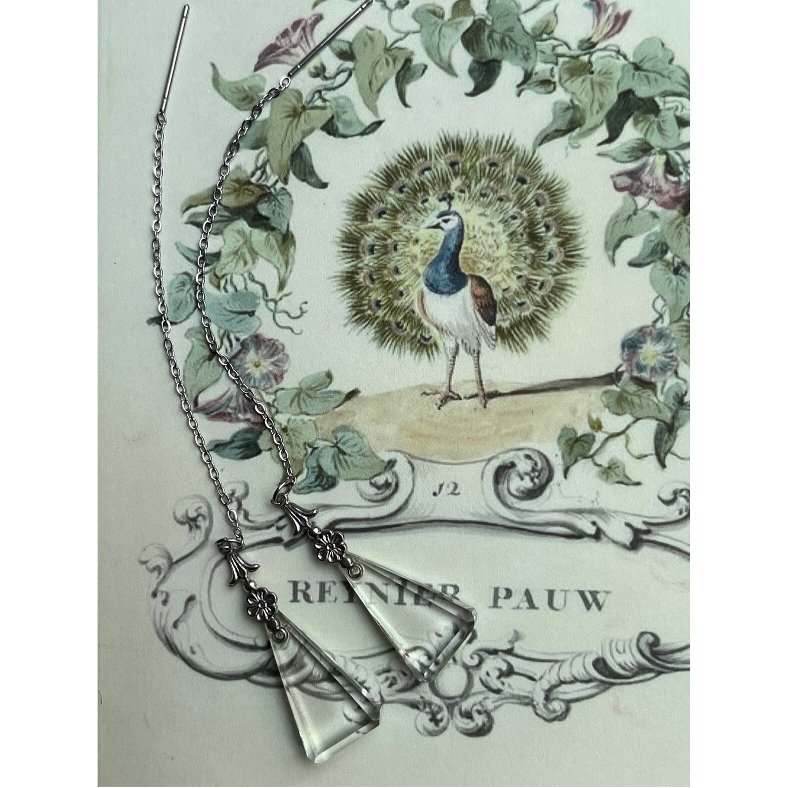 vintage《トライアングルドロップ》ピアス /約11cm 1set