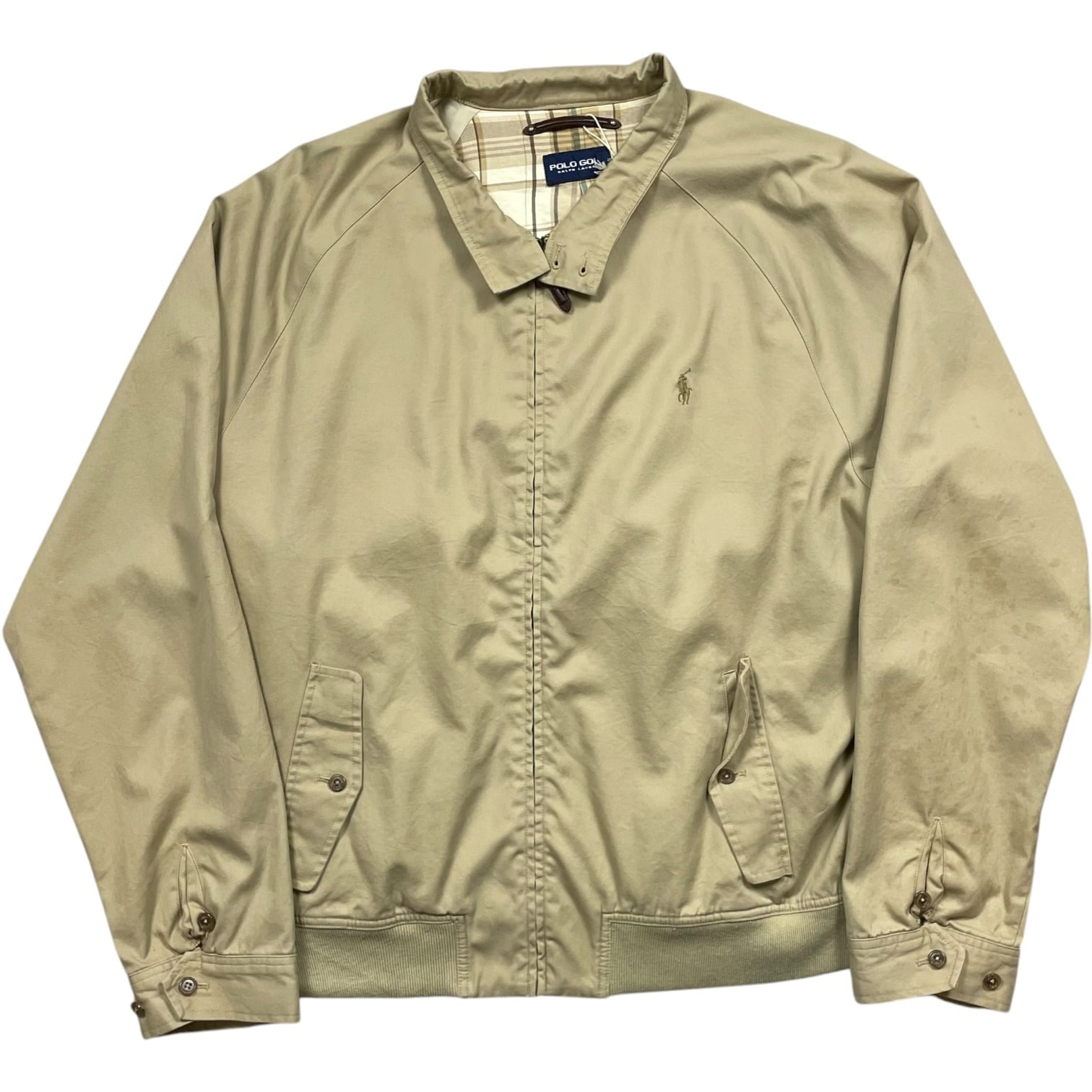 《XXL》 POLO GOLF ポロゴルフ スイングトップ ワンポイント ワンポイントロゴ ベージュ no.9937