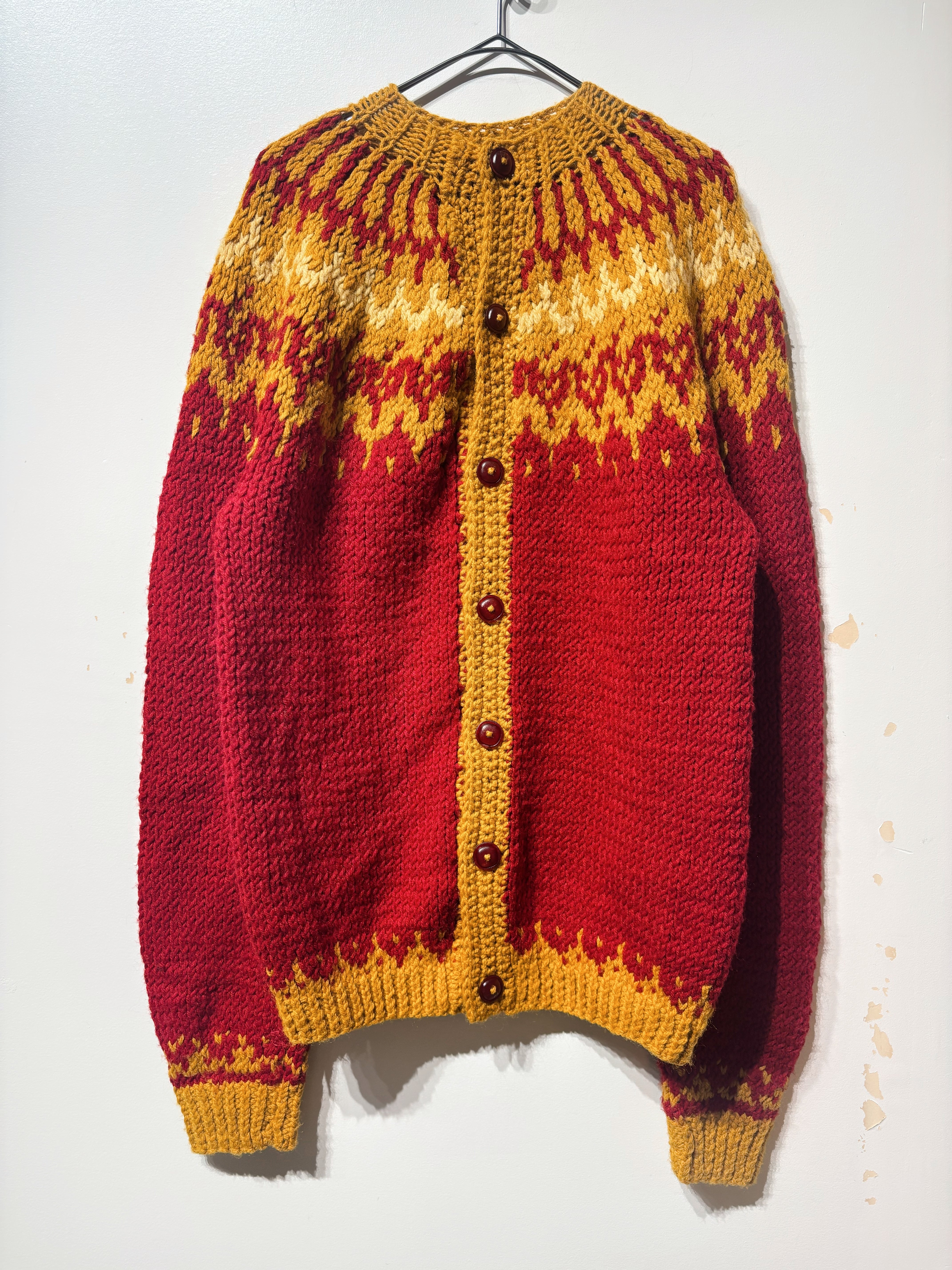 (KN568)fire flame knit cardigan