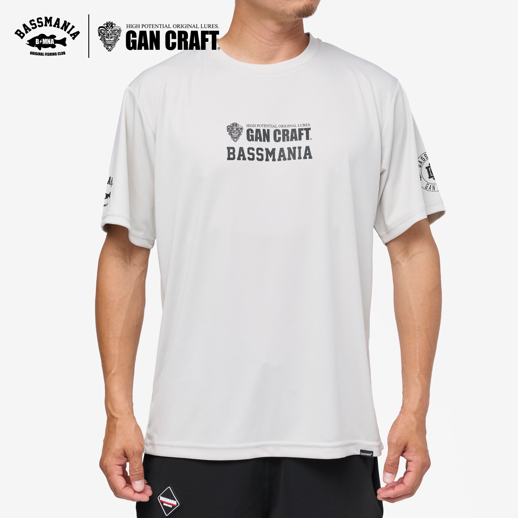 GANCRAFT×BASSMANIA】GANMANIA LOGO ドライTシャツ ［FROST GRY