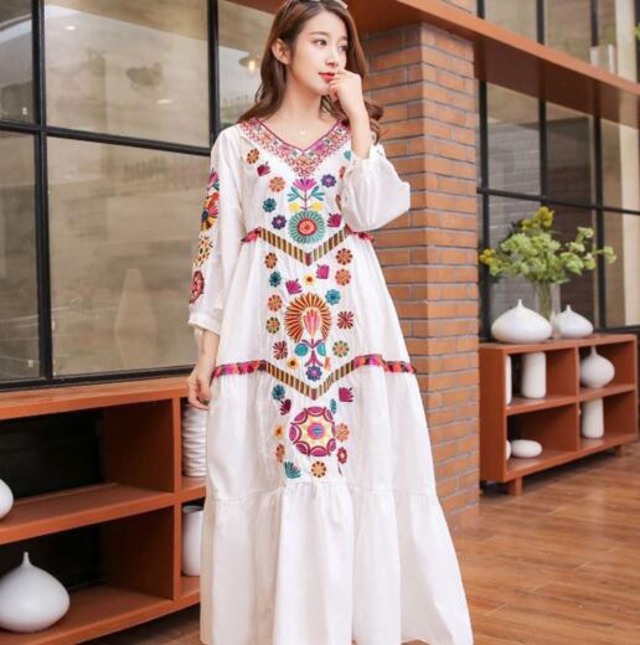 マスタード色レディースホリデードレス民族風ワンピース ロングワンピース 刺繍綿麻風リネン 切り替え 春夏 ワンピース 7分袖 マキシワ Gas T1 Choacloset マスタード色レディースホリデードレス民族風ワンピース ロングワンピース 刺繍綿麻風リネン 切り替え 春夏 ワンピース 7分袖 マキシワ Gas T1 Choacloset