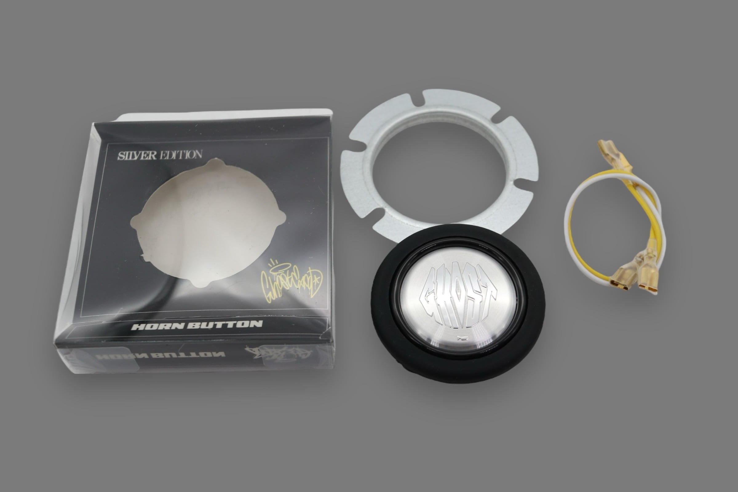 GHOST EXPOD 2ndモデル ステアリング　ブラッシュドロゴホーン付き GHOST EXPOD 2ndモデル ステアリング ブラッシュドロゴホーン付き