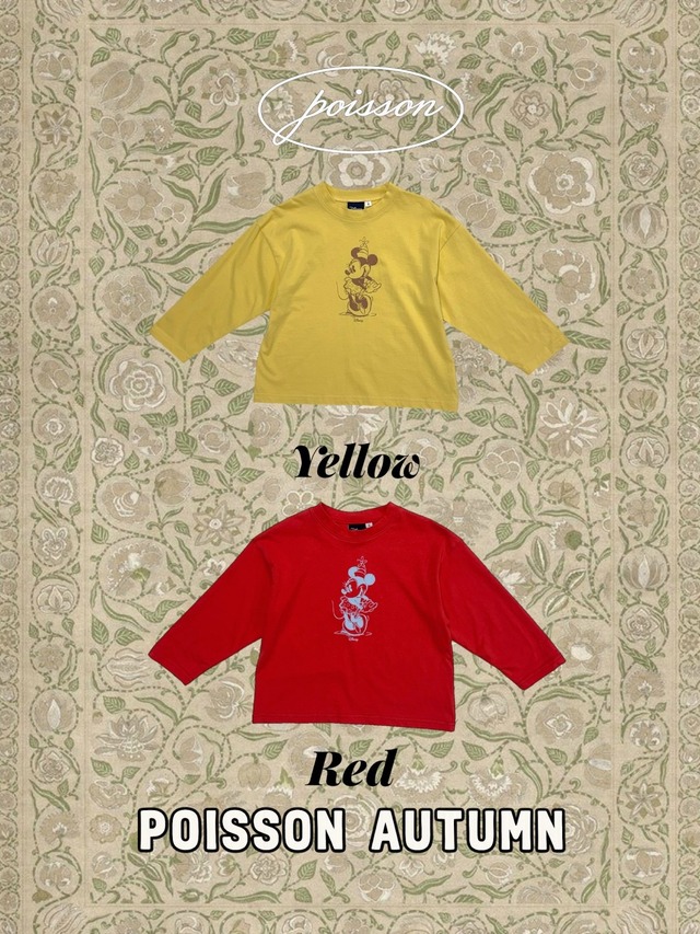 【取寄】poisson｜disney licensed minnie mouse tee｜ディズニー正規ミニーマウスTシャツ｜S-JM｜kids&jr｜26 autumn