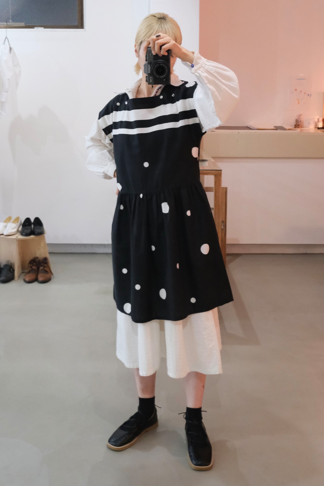 Random dots tunic dress