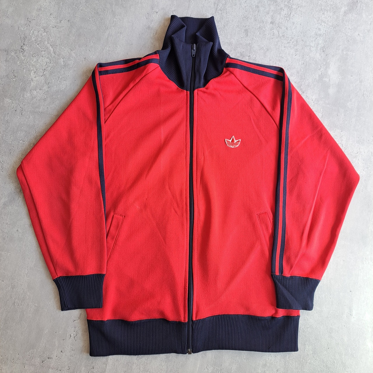 70s 赤 デサント 西ドイツタグ Adidas トラックジャケット L