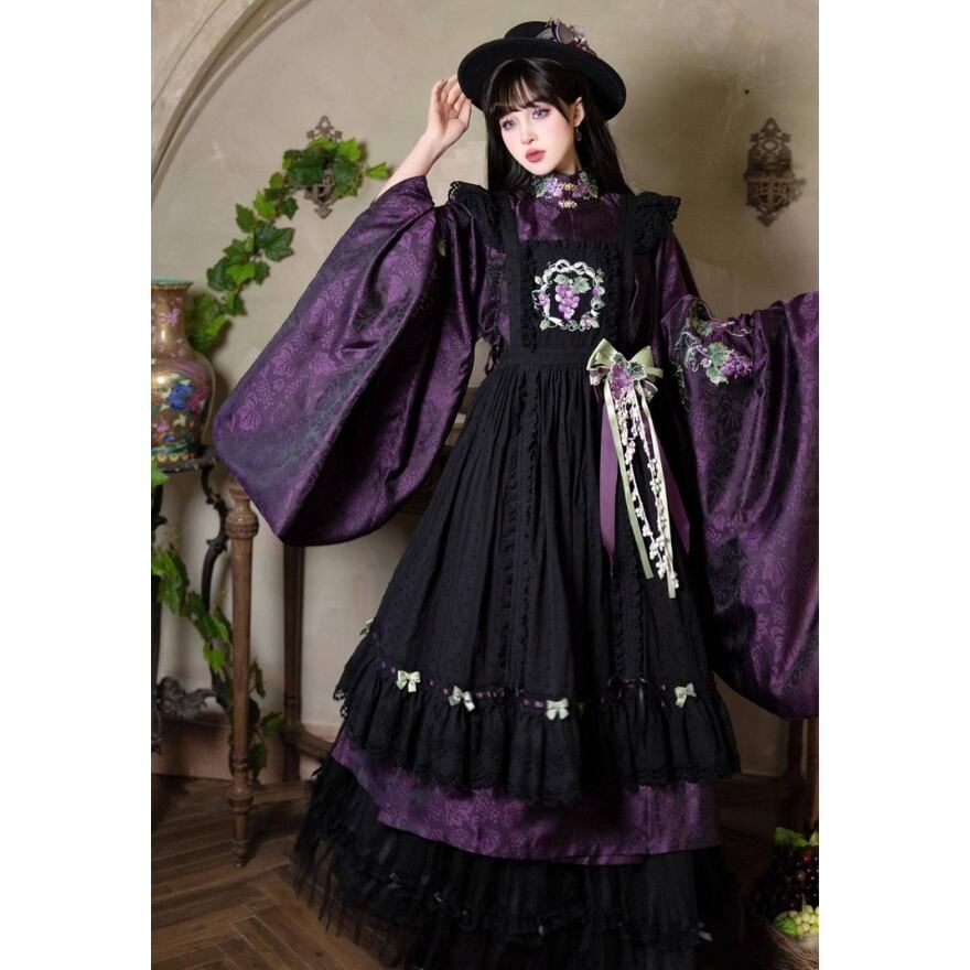 【ozz on】和風ロリータ 羽織 和ロリ 花柄羽織 ボリューム袖 クラシカルロリータ 和風メイド服【予約