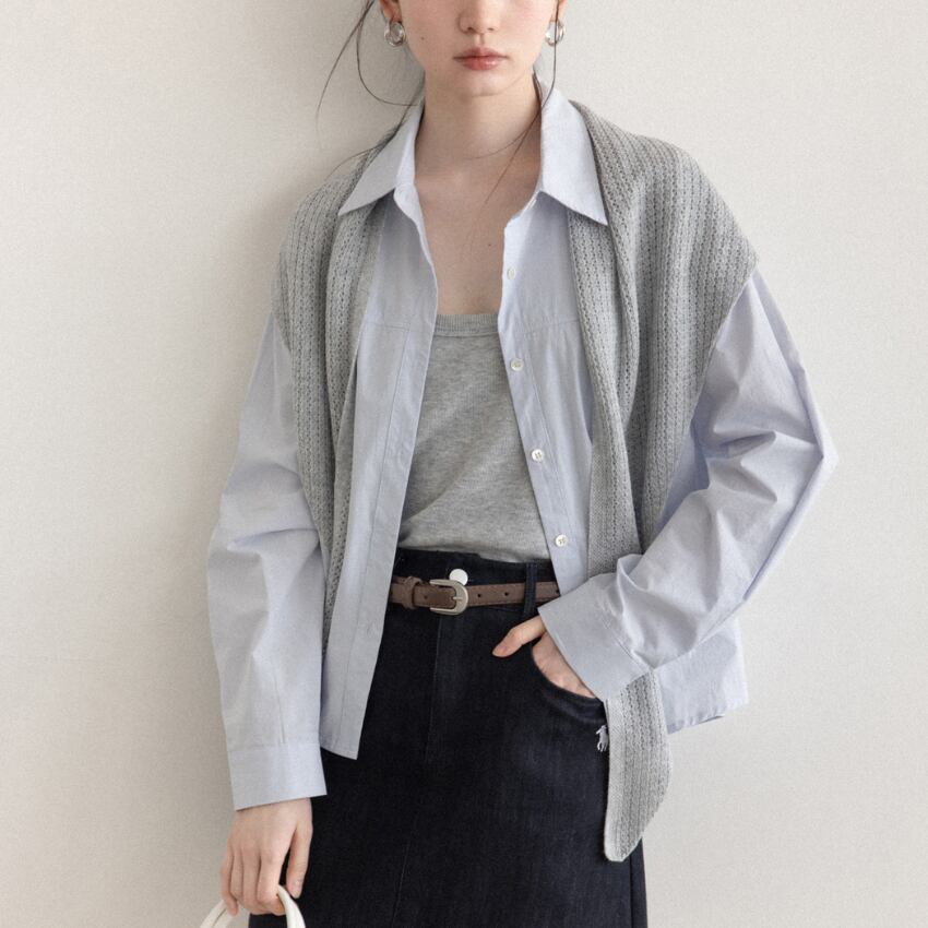 camisole & shirt set with shawl　J00464