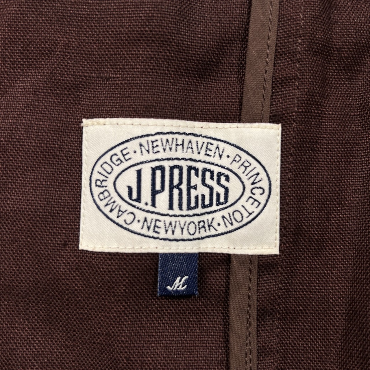 麻100% J.PRESS ジェイプレス リネン サファリ ジャケット サイズ M /ブラウン系/オンワード樫山/日本製