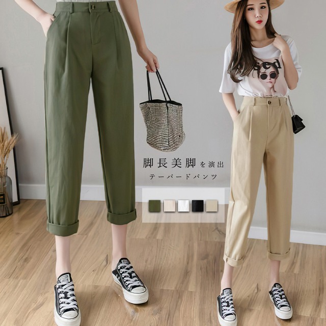 アンクルパンツ レディース ストレートパンツ 着やせ カジュアル