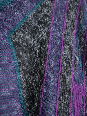 ”モケモケ” art full pattern loose silhouette sweater