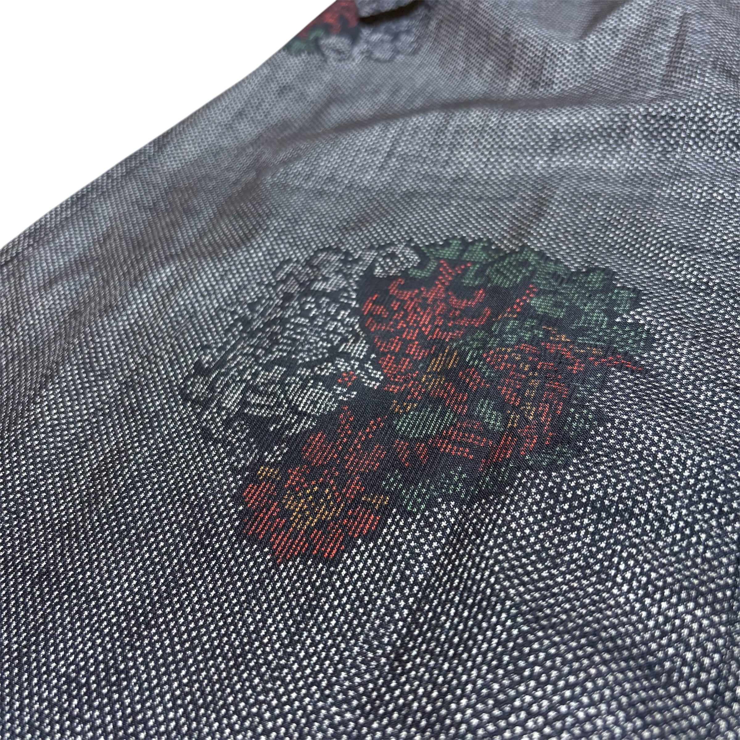 本場大島紬 着物リメイク カシュクールワンピース 向かい鳥文様 左右