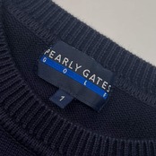 PEARLY GATES GOLF パーリーゲイツ ゴルフ キャラデザイン コットン ニット セーター 1/ネイビー メンズ