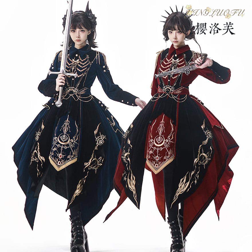 11月18日まで 予約商品 ミリロリ 軍服ロリィタ 7点セット ケープ 帽子 肩章 コスチューム イベント コンカフェ衣装