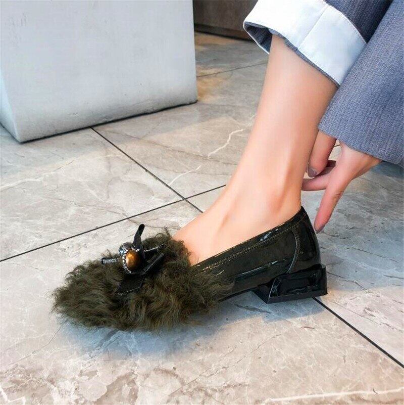 【新作】【送料無料】 ファッションセクシーな黒革の女性のハイヒールウエディングドレスシューズ女性のハイヒールの恋人の靴毛皮の靴シングルシューズ ブラック レザー 10b397793184577