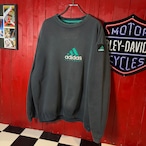 90s adidas EQUIPMENT ブラックフェードスウェット　刺繍ロゴ　アディダス　L