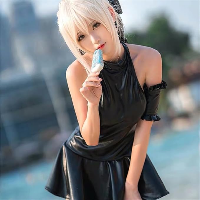 PU革 レザー フェイクレザー エナメル 光沢 メイド服 メイド コスプレ