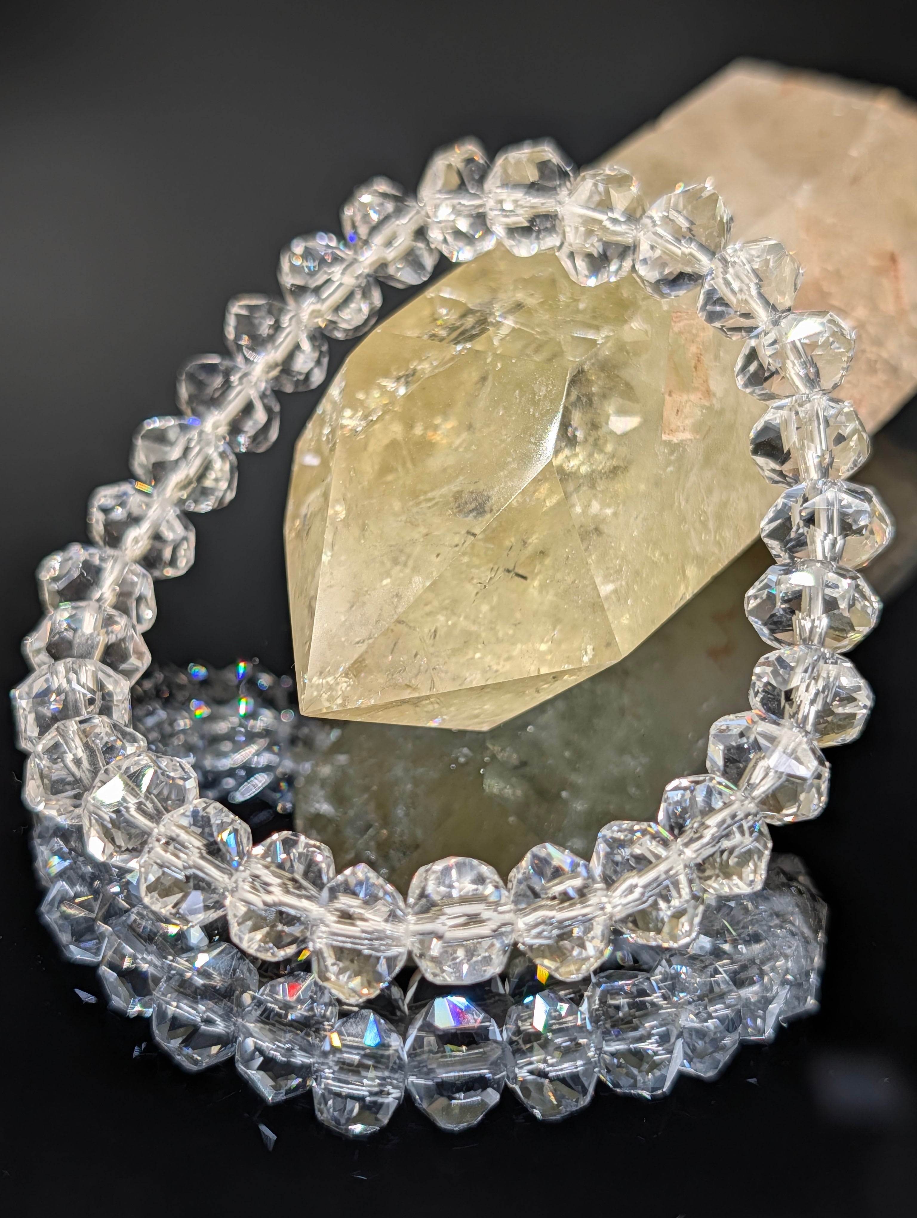 高品質】ヒマラヤ水晶・ガーデンアメジスト128面カット 8mm2天(親玉