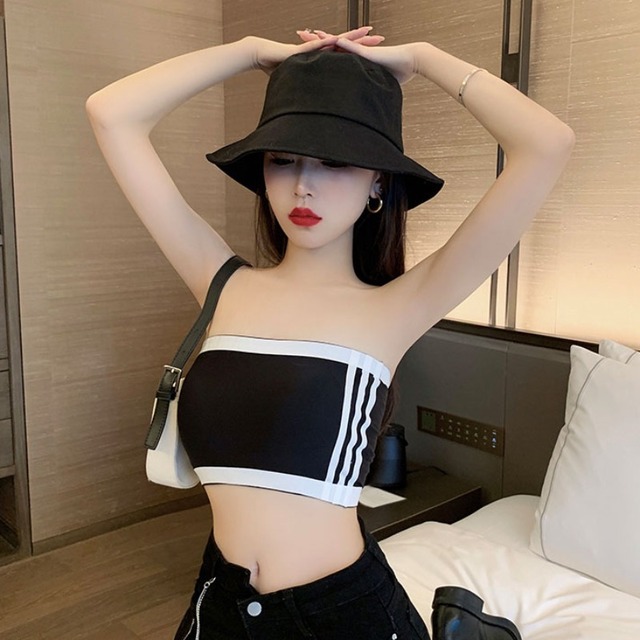 サマーストライプトップス ショート 夏物 ハンチェンe94488346214