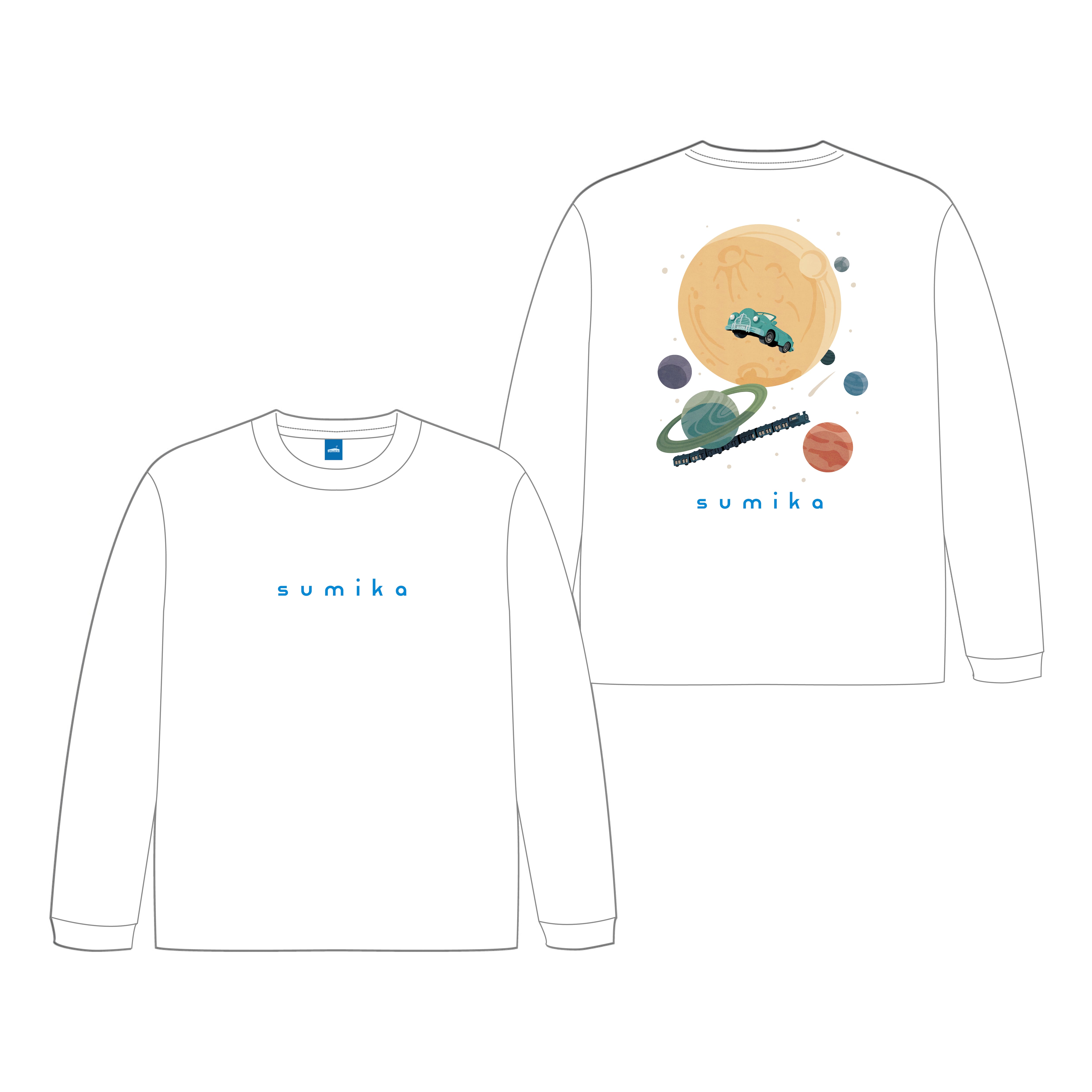 sumika / Retro Future ロングスリーブTシャツ（ホワイト）