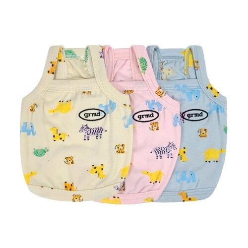 アニマル柄ノースリーブTシャツ　全2種(ブルー、イエロー)小型犬用　夏用　洋服