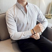 wrinkle striped shirt 00108