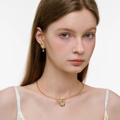Golden smile bloom necklace 【N011】