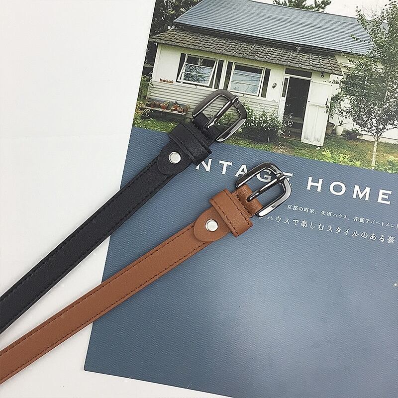 レトロレディースベルトシンプルワイルドピンバックルスチューデントブラックシンベルトインデコラティブジーンズベルトオス ブラック・アイド・ピーズ83990239057