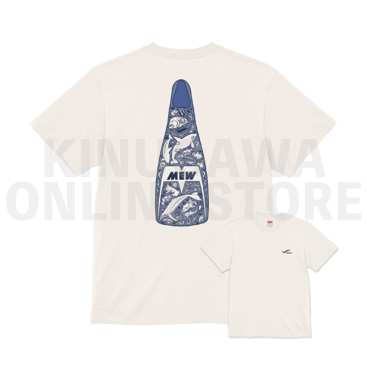 【OnlineStore限定】Fin Artist YURIE × GULL コラボTシャツ　″ ミッドナイトブルー ”