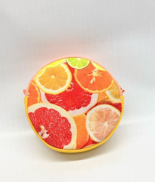 丸ポーチ　オレンジ｜とりさん工房ーかわいいハンドメイドポーチ