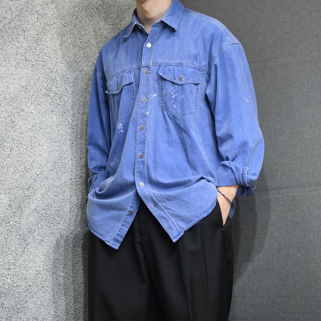ANGELO LITRICO fade painted work shirt