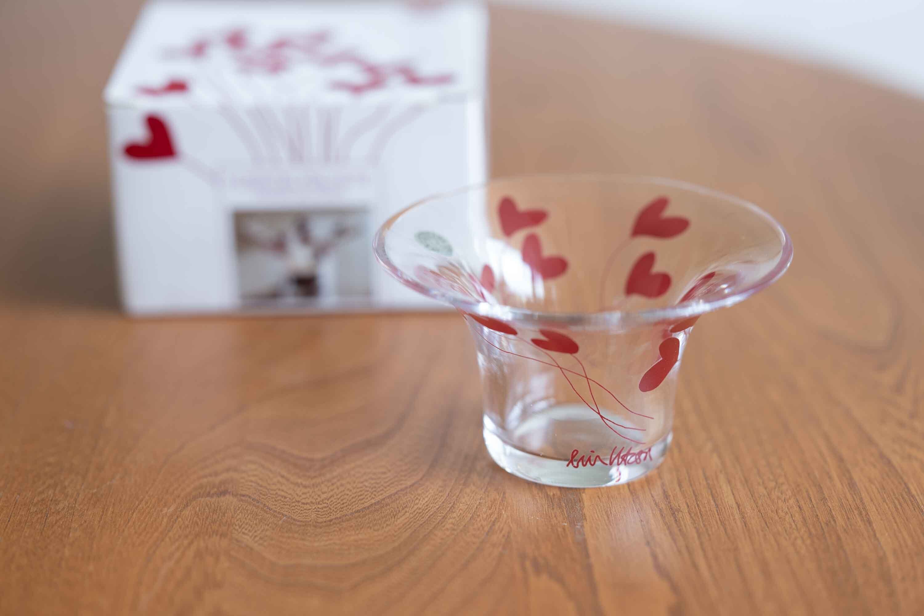 デンマーク ローゼンタール (Rosenthal )ハート柄のキャンドルホルダー(HJERTEVASE)LIN UTZON デザイン 箱入り