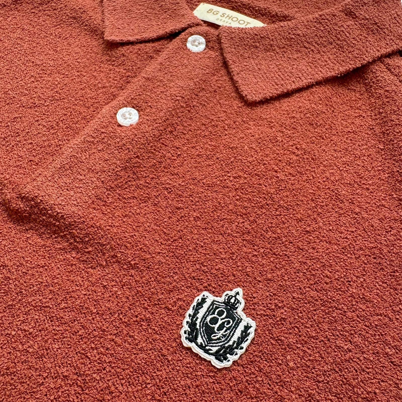 SUPER SOFT PILE KNIT POLO SHIRT -BRICK RED- | 8G SHOOT WEBSTORE