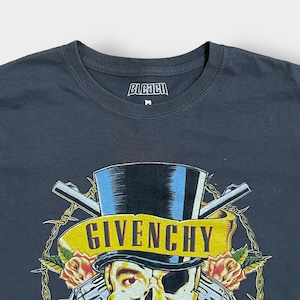 【BLEACH】ガンズアンドローゼス ジバンシー プリント Tシャツ Guns N' Roses GIVENCHY ツアーTシャツ バンドTシャツ バンt オマージュ バッグプリント ハイブランド M 半袖 夏物 US古着