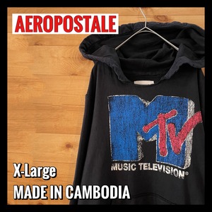 【AEROPOSTALE】MTV ロゴ プリント スウェットパーカー エアロポステール XL オーバーサイズ US古着