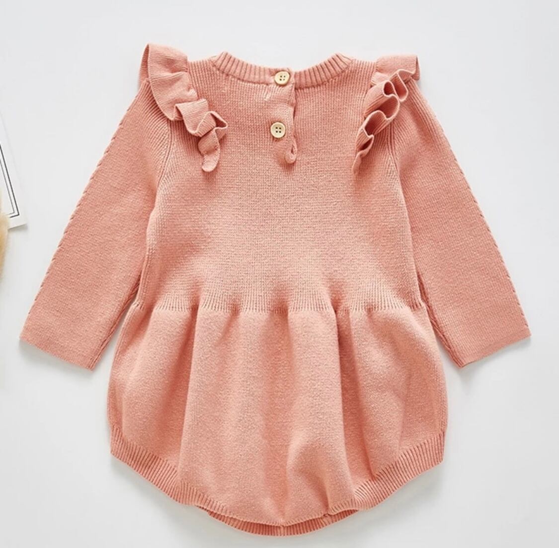 ベビーフリルニットロンパース》》》》》》海外子供服 ロンパース 冬コーデ ニットロンパース ベビー 女の子 フリル 韓国