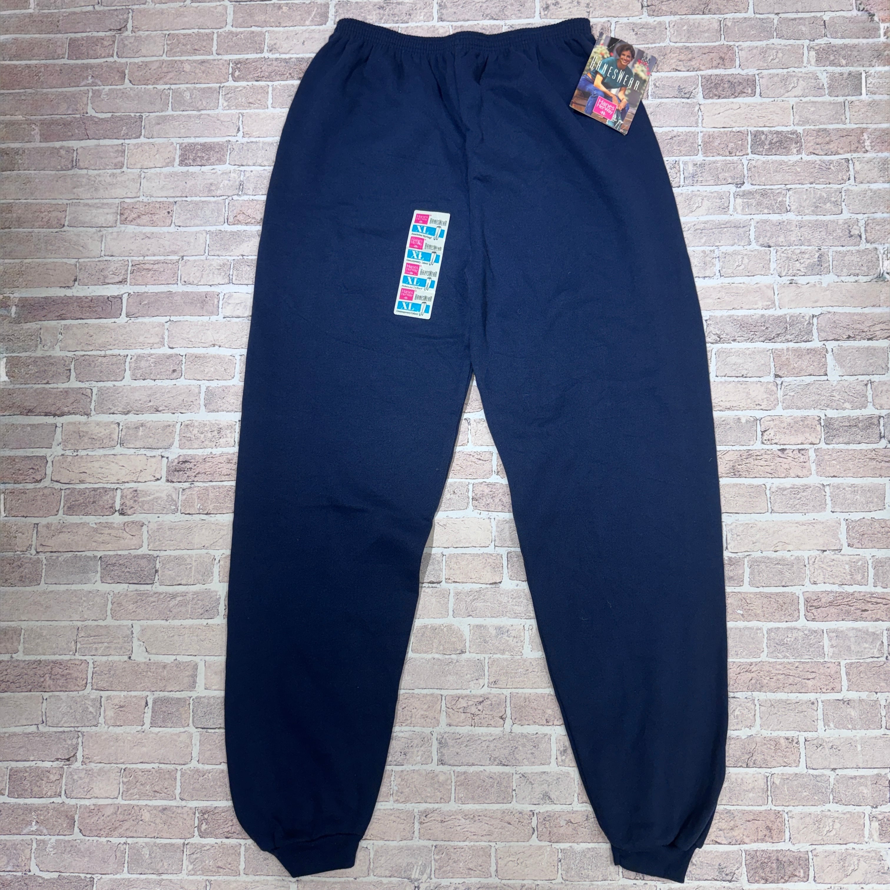 1990s HANES SWEAT PANT NAVY SOLID DEAD STOCK XL | safarionline